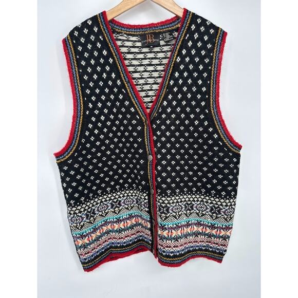 Jenny Buchanan Sweaters - Vintage Button Sweater Cardigan Vest Womens M Angora Wool Blend Eclectic Grandpa